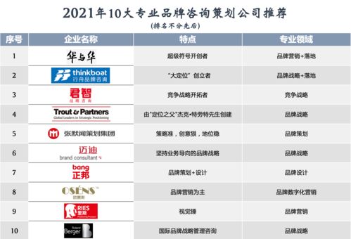 2021年十大专业品牌咨询策划公司推荐 助力企业高效增长